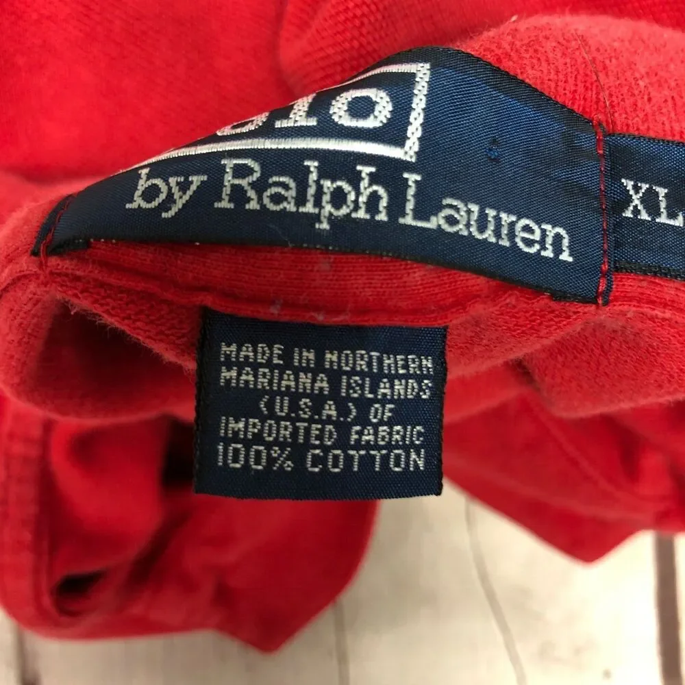 Vintage Polo by Ralph Lauren Men Polo Shirt Size Extra Large Red B285 -5